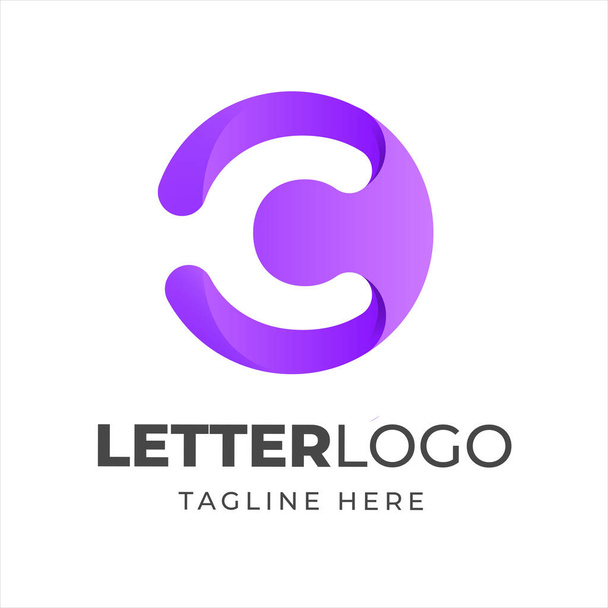 Kirjain c Logo suunnittelu ympyrän muotoinen - Vektori, kuva