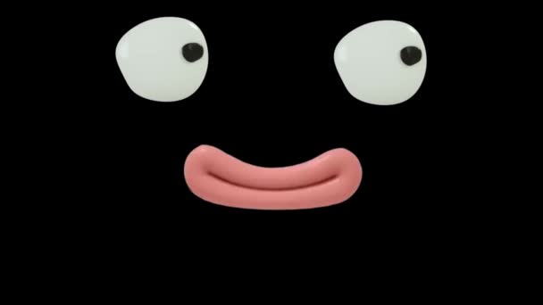 Hauska sarjakuva kasvot reaktio silmät ja suu - Kasvojen ilmaukset 4K Animaatio. Erilaisia ilmaisuja ja tunteita: hymy, vihainen, nauraa, yllättynyt. 3D-animaatiot. - Materiaali, video