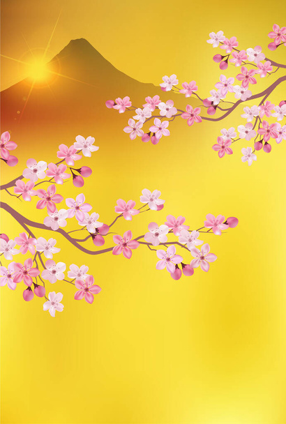 Cseresznyefa tavaszi virág háttér - Vektor, kép
