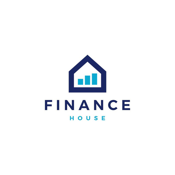 pénzügy ház lakásjelzálog beruházás logó vektor ikon illusztráció - Vektor, kép