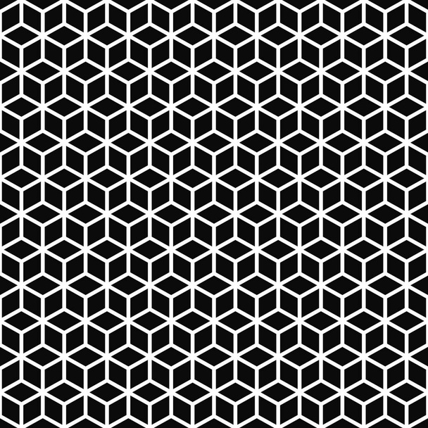 Zökkenőmentes geometriai minta. Kocka textúra. Fekete-fehér háttér. Monokróm köbrácsos kialakítás. Vektorillusztráció. - Vektor, kép
