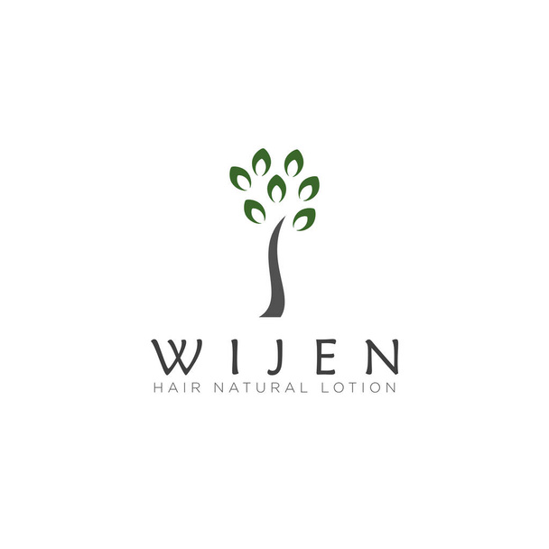 logo wijen, projekt balsamu do włosów z wektorem drzewa - Wektor, obraz