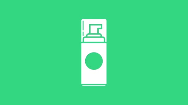 Fehér borotválkozás zselé hab ikon elszigetelt zöld alapon. Borotvahab. 4K Videó mozgás grafikus animáció - Felvétel, videó