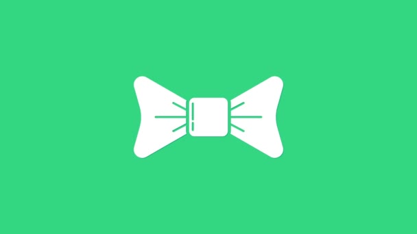 Белый галстук галстук выделен на зеленом фоне. Видеографическая анимация 4K - Кадры, видео