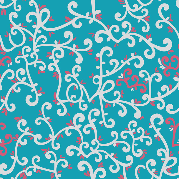 Love retro boho flourish ornate pattern. Seamless pattern. Great for gift wrap, cards, scrap booking, letters, wallpaper, tile, dinnerware, product design projects. Surface pattern design - Vector - Vector, afbeelding
