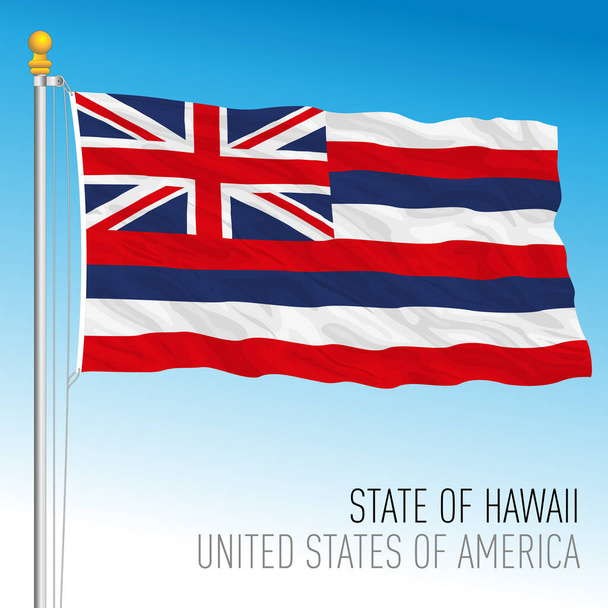 Hawaii federal eyalet bayrağı, Birleşik Devletler, vektör illüstrasyonu - Vektör, Görsel