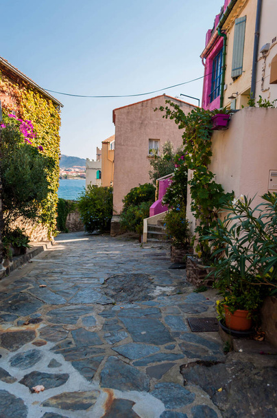 Collioure tengerparti falu a Vermeille partján, Occitaniában. - Fotó, kép