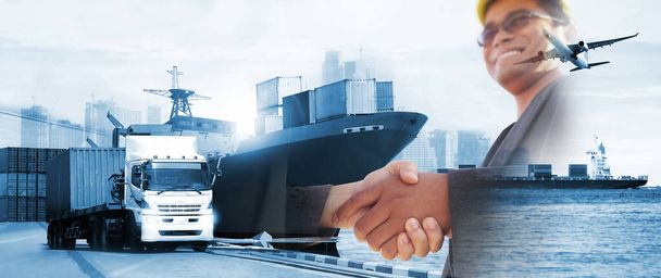 Transporte e importación-exportación logística comercial, industria naviera  - Foto, Imagen