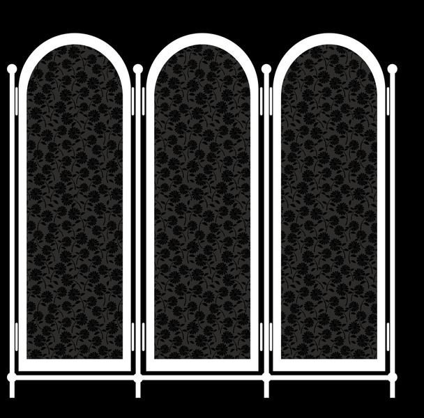 Pantalla plegable aislada sobre fondo negro
 - Foto, Imagen