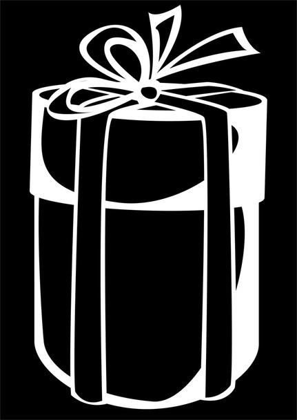 siyah arka plan üzerine izole yuvarlak hediye kutusu - Fotoğraf, Görsel