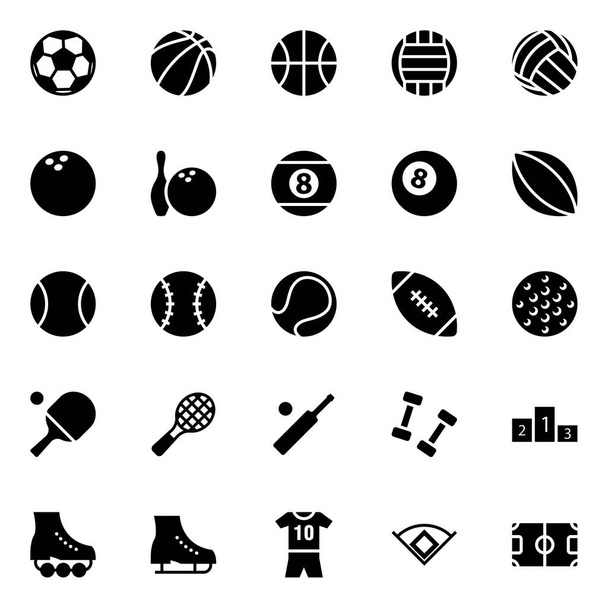 Glyph icons for sports. - Vector, Image