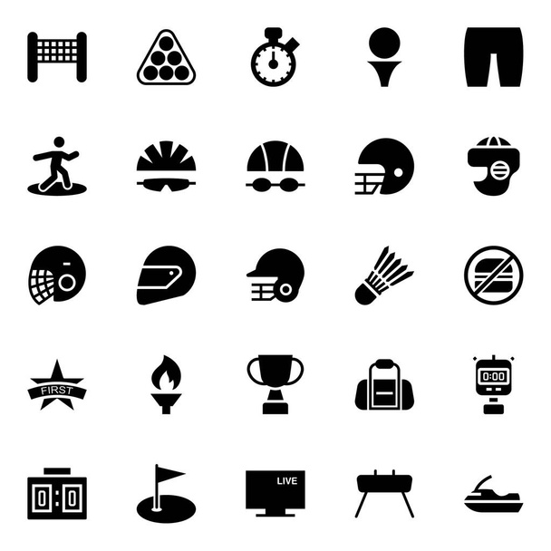 Glyph icons for sports. - Vector, Image