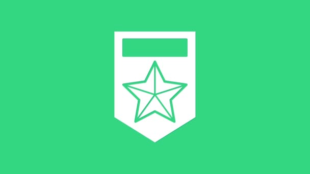Biała ikona szewrona izolowana na zielonym tle. Znak wojskowej odznaki. 4K Animacja graficzna ruchu wideo - Materiał filmowy, wideo