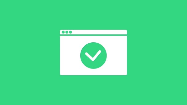 Fehér Rögzítse webhelyét HTTPS, SSL ikon elszigetelt zöld háttérrel. Internetes kommunikációs protokoll. 4K Videó mozgás grafikus animáció - Felvétel, videó