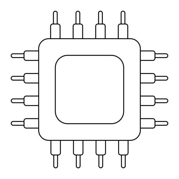 Jednoduchá ilustrace ikony čipu digitálního elektronického počítače - Vektor, obrázek
