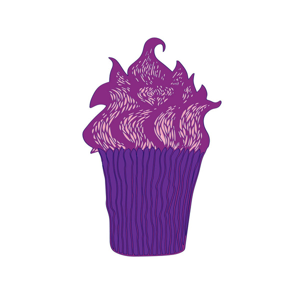 Patrón de muffin de color para tarjetas, invitación, menú, fondo - Vector, Imagen