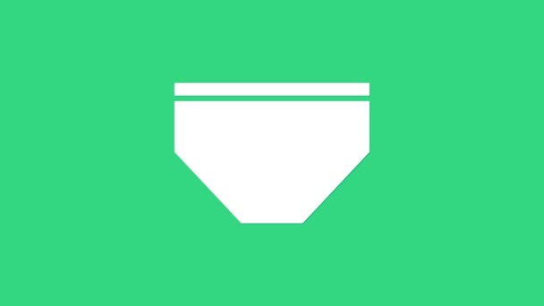 Białe kąpielówki ikona izolowane na zielonym tle. 4K Animacja graficzna ruchu wideo - Materiał filmowy, wideo