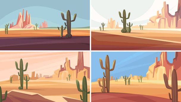 Collection of arizona deserts. - Vector, Image