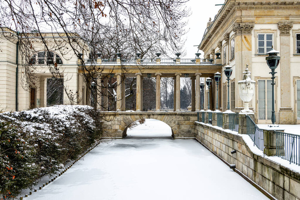 прекрасний парк у Варшаві на сніжний зимовий день. - Фото, зображення