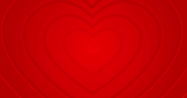 Gorące czerwone serca poruszają się od środka. 4k płynne pętli animowane tło. Szczęśliwych Walentynek karta cyfrowa. Romantyczne abstrakcyjne kształty 3D. Animacja na wydarzenie, love stories, text box, pusta ramka z prezentami - Materiał filmowy, wideo