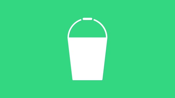 Icono de cubo blanco aislado sobre fondo verde. Animación gráfica de vídeo 4K - Metraje, vídeo