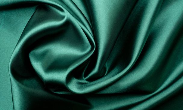 green fabric texture background, abstract, closeup texture of cloth - Photo, Image