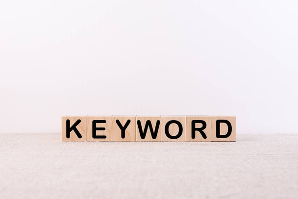 KEYWORD word made with building blocks on a light background - Фото, зображення