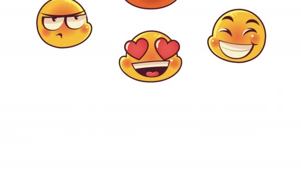 cute emoticons faces pattern characters animation - Felvétel, videó
