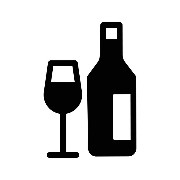 Isolation du vin icône vectorielle qui peut être facilement modifiée ou éditée - Vecteur, image