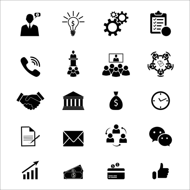 Набір іконок контурів про бізнес-процеси, фінанси. Прості чорні символи. Векторні ілюстрації. ЕПС 10
 - Вектор, зображення