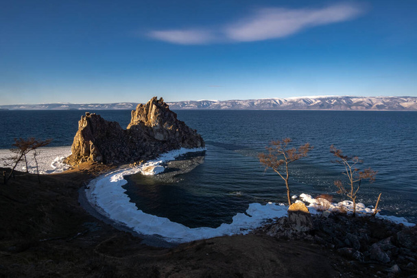Lake Baikal, Olkhon Island, view of Cape Burkhan - Фото, изображение
