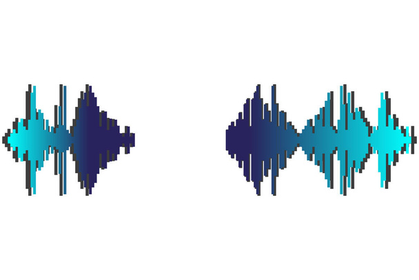 Pulso reproductor de música. Logo de onda de audio. Elemento ecualizador de sonido. Ilustración Jpeg. - Foto, Imagen