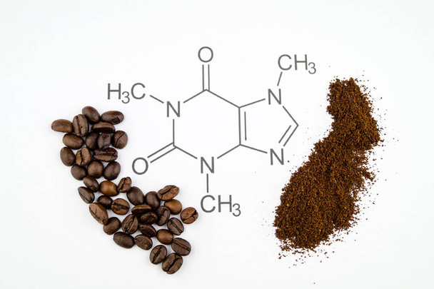 a koffein molekula kémiai szerkezete - Fotó, kép