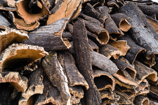 pilha de casca de carvalho-de-kork português - Foto, Imagem