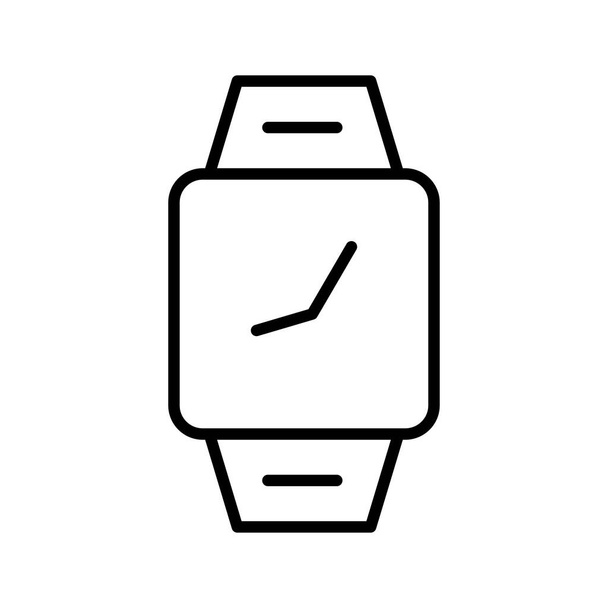 reloj de tiempo muñeca cuadrada reloj línea icono de estilo - Vector, imagen