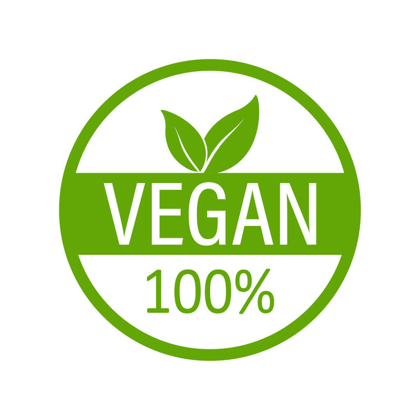 Vegan emblem. Vegan, great design for any purposes. Logo, symbol and background. Eco friendly vector illustration. Natural product. Vector icon design. - Vector, afbeelding