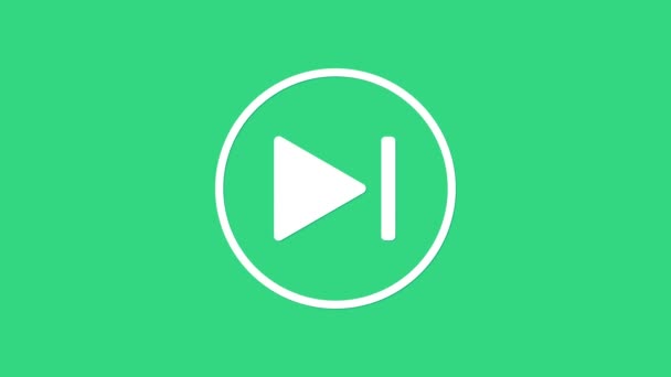 Fehér Gyors előre ikon elszigetelt zöld alapon. 4K Videó mozgás grafikus animáció - Felvétel, videó