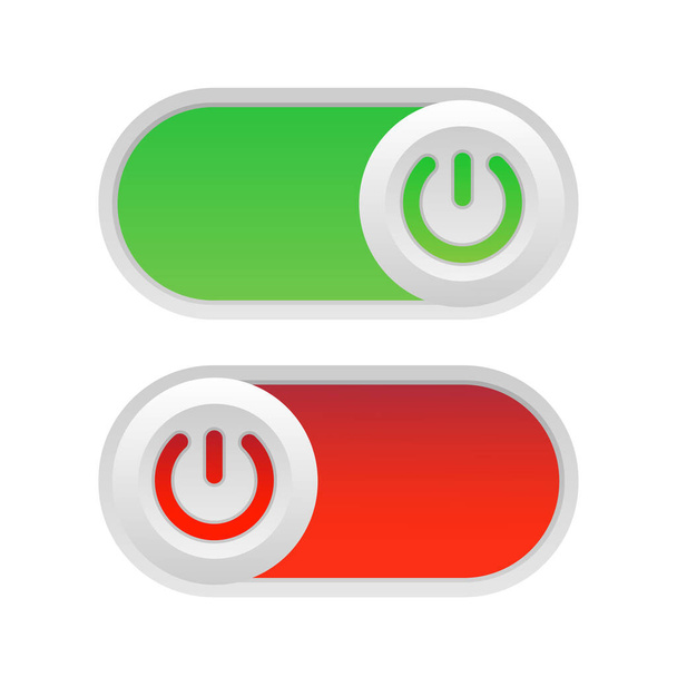 Toggle switch. On and Off. On white background. Vector illustration. - Vector, Image