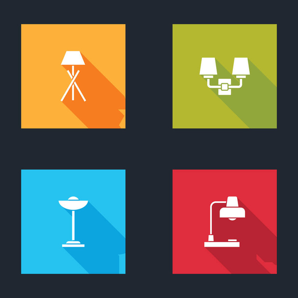 Set Lampada da terra, applique e icona del tavolo. Vettore - Vettoriali, immagini