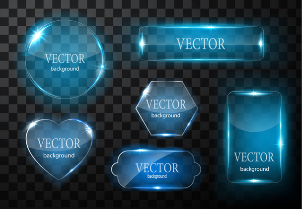 Glass vector button plane. Easy editable background - Vektör, Görsel