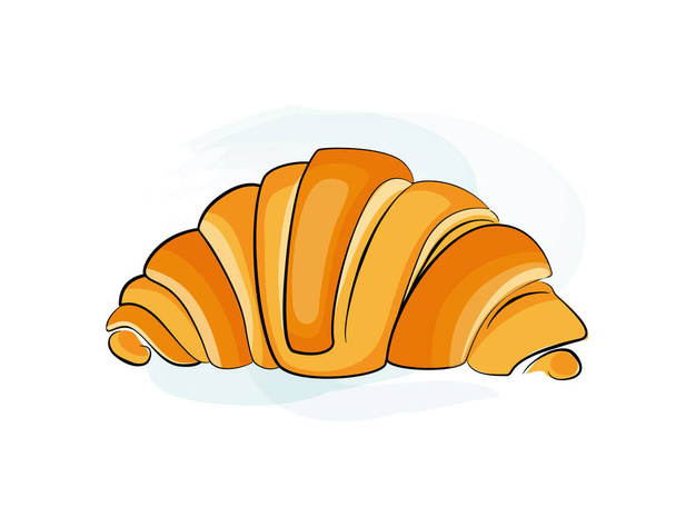 Croissant cartoon pictogram geïsoleerd op witte achtergrond. Vectorillustratie. - Vector, afbeelding