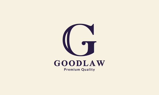letter g with law simple logo symbol icon vector graphic design  - Vector, Image