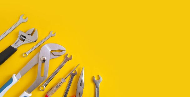 set of tools on a colored background - Foto, imagen