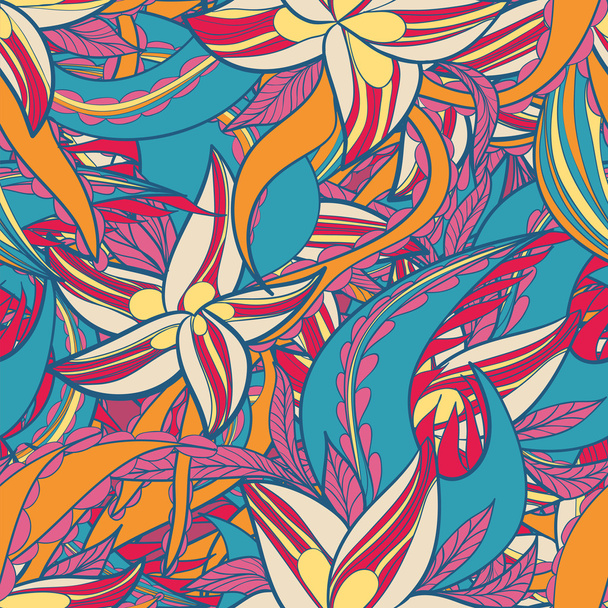 floral pattern with colorful  blooming flowers - Vektor, kép