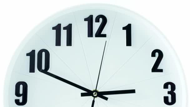 Wall clock on white background Startime 02.45 am, Time lapse 30 minutes. - Footage, Video