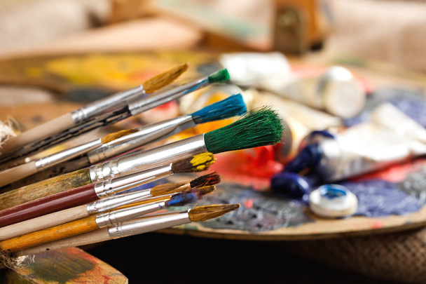 Paints and brushes - Photo, image