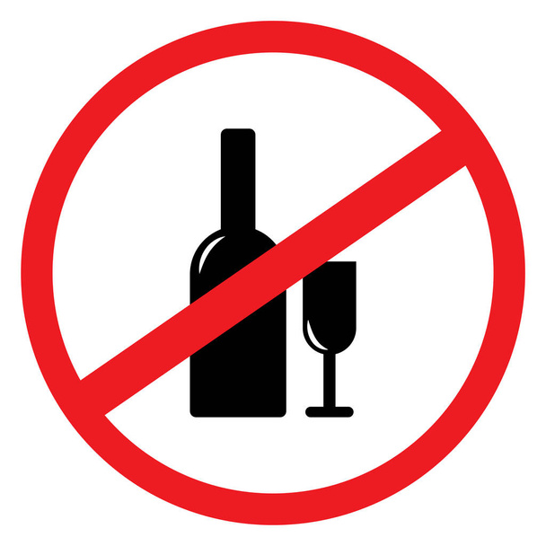alcohol prohibition sign. Danger symbol vector illustration. Stop sign. Stock image. EPS 10. - Vector, Image