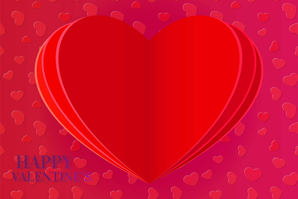 Happy Valentine's greeting card background. Heart sign leaflet - Vektori, kuva