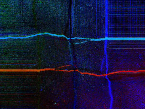 Fondo volumétrico abstracto con una espectacular combinación de rojo, azul, amarillo, verde y negro, con acentos oscuros y claros. Una imagen moderna para sus proyectos de arte, ilustraciones y obras. - Foto, imagen