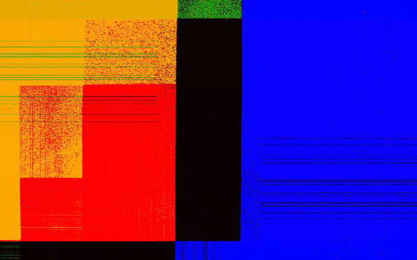 Abstrakter volumetrischer Hintergrund mit einer spektakulären Kombination aus Rot, Blau, Gelb, Grün und Schwarz, mit dunklen und hellen Akzenten. Ein modernes Image für Ihre Kunstprojekte, Illustrationen und Werke. - Foto, Bild